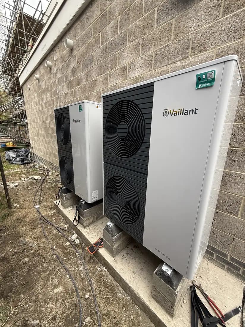 Twin air source heat pumps