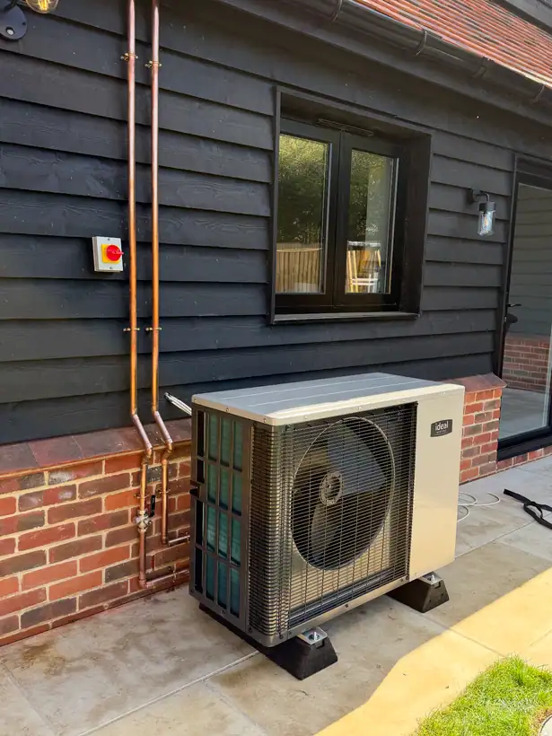 Air source heat pump, exterior install