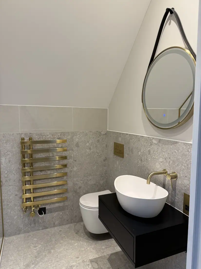 Ensuite with brass fittings
